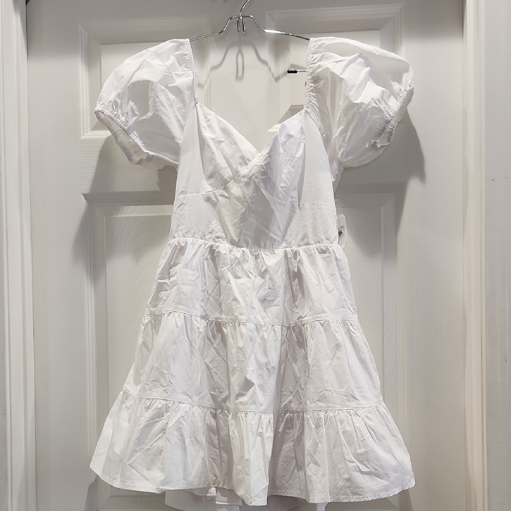 Altar'd State White Puff Sleeve Dress